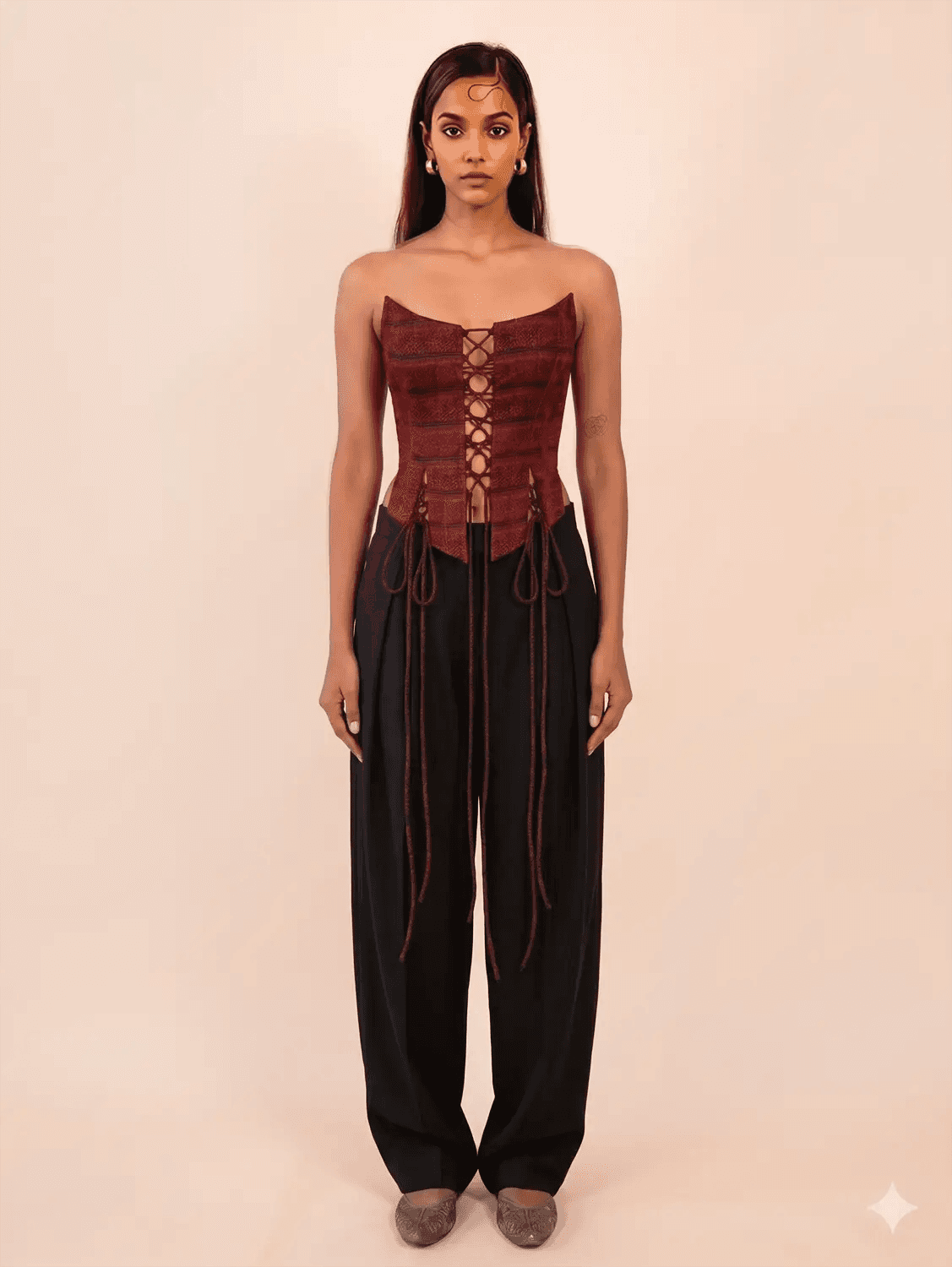 RAINA is our one-of-a-kind four-panel corset, handcrafted in-house using a vintage silk saree