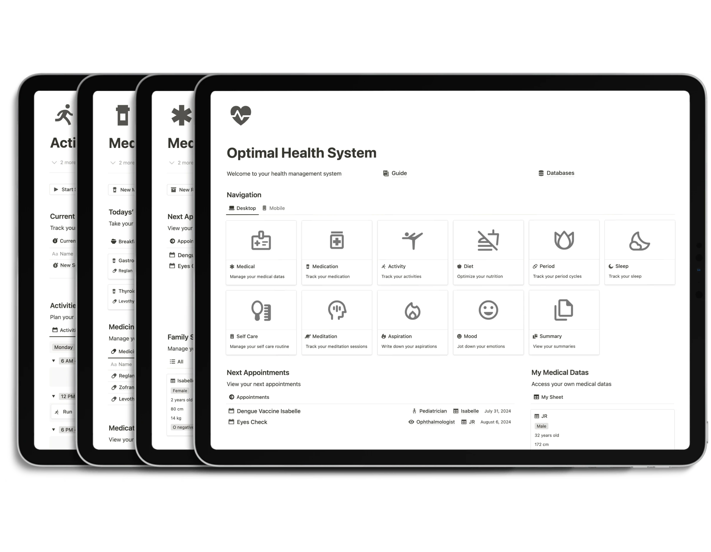 Notion Optimal Health System - 15 Templates