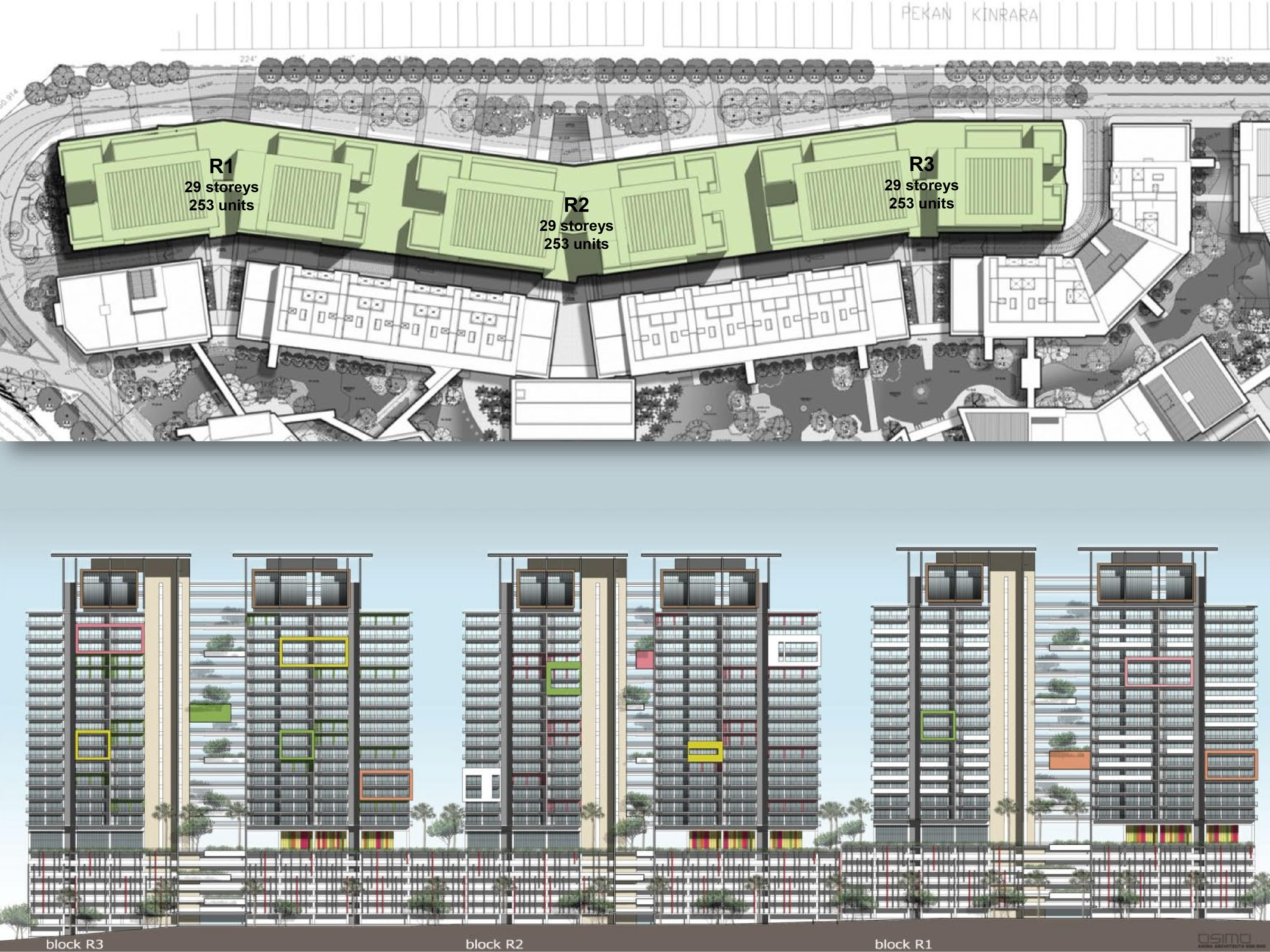 Architectural drawing of Setia Walk project by Asima Architects