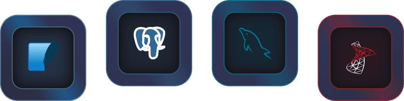 Multiple database support inc. PostgreSQL, MySQL, SQL Server, SQLite