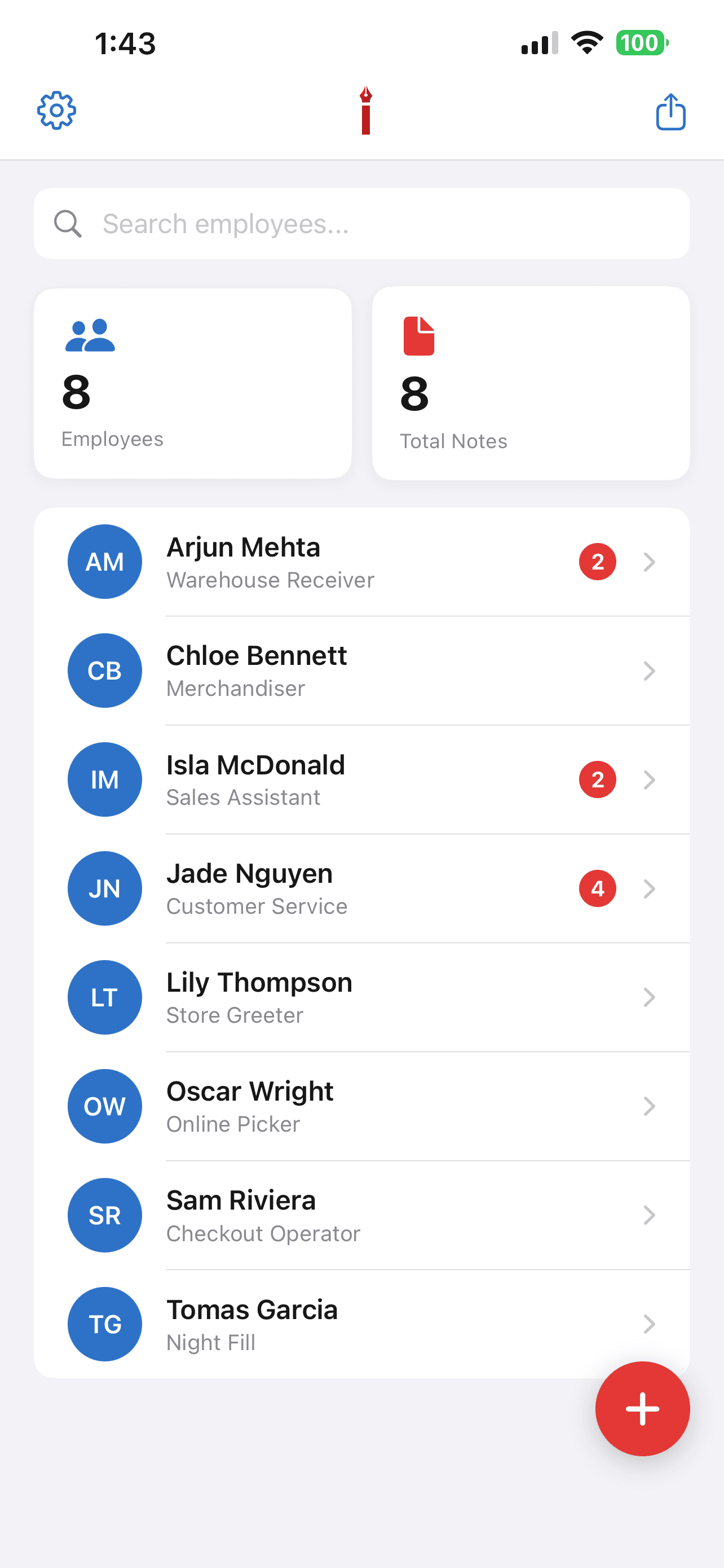 Cash up report with 3 tills including the till float, the til expected, the actual count and the variances between the 3 tills. Below the tills counts is a total physical count that results in a balanced till.