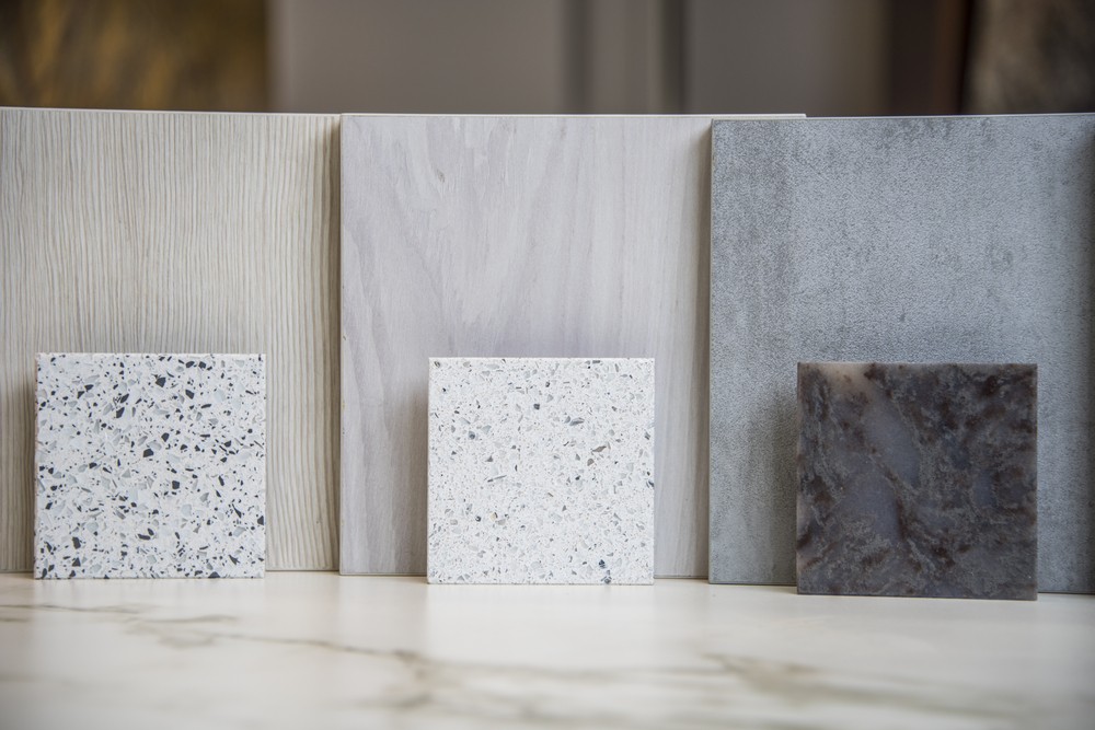 Picture displaying various countertop finishes