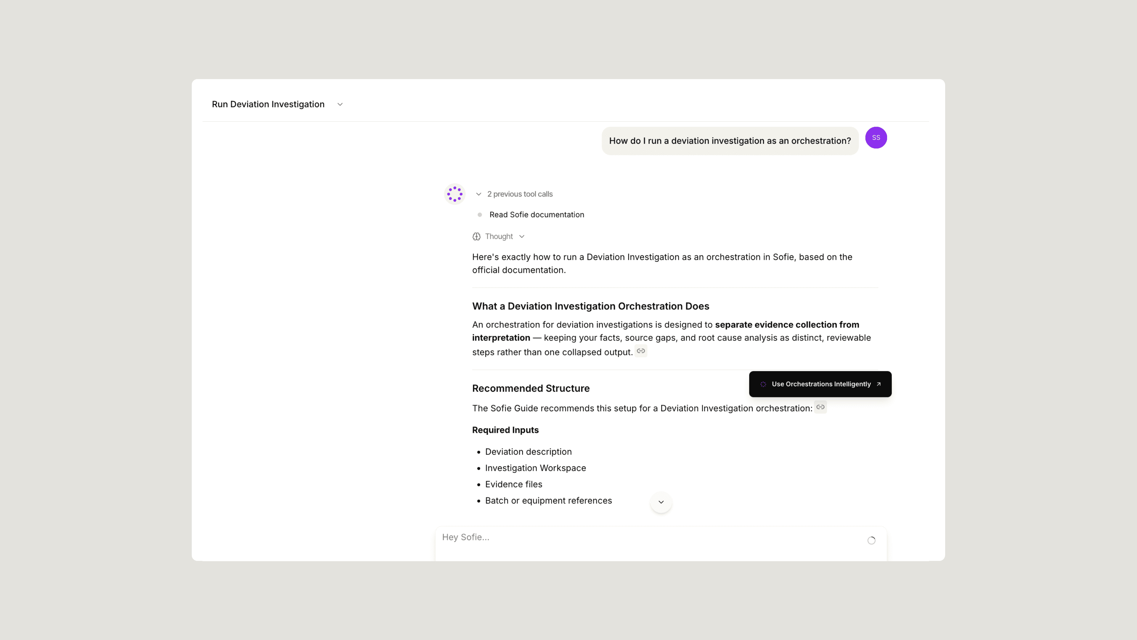 Sofie Guide Reference