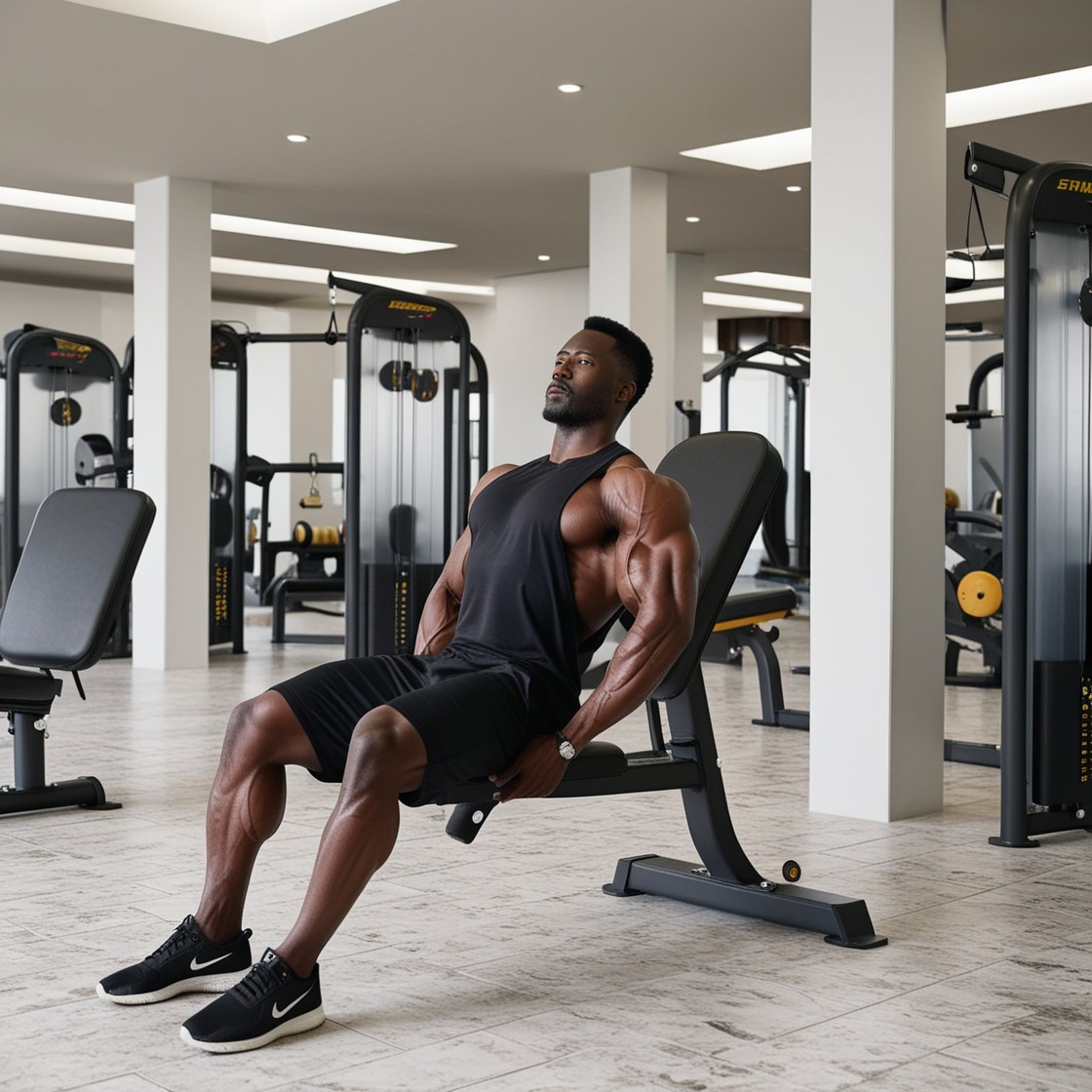 hombre ejercitandose en un gimnasio