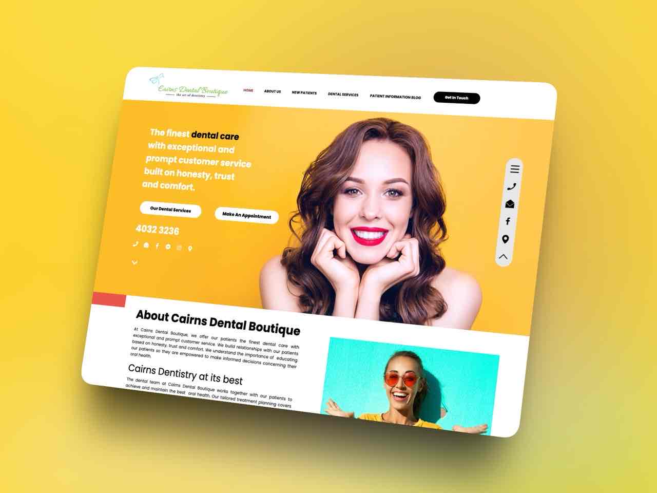 Service business website with bold branding and call-to-action designed for lead generation in Cairns.