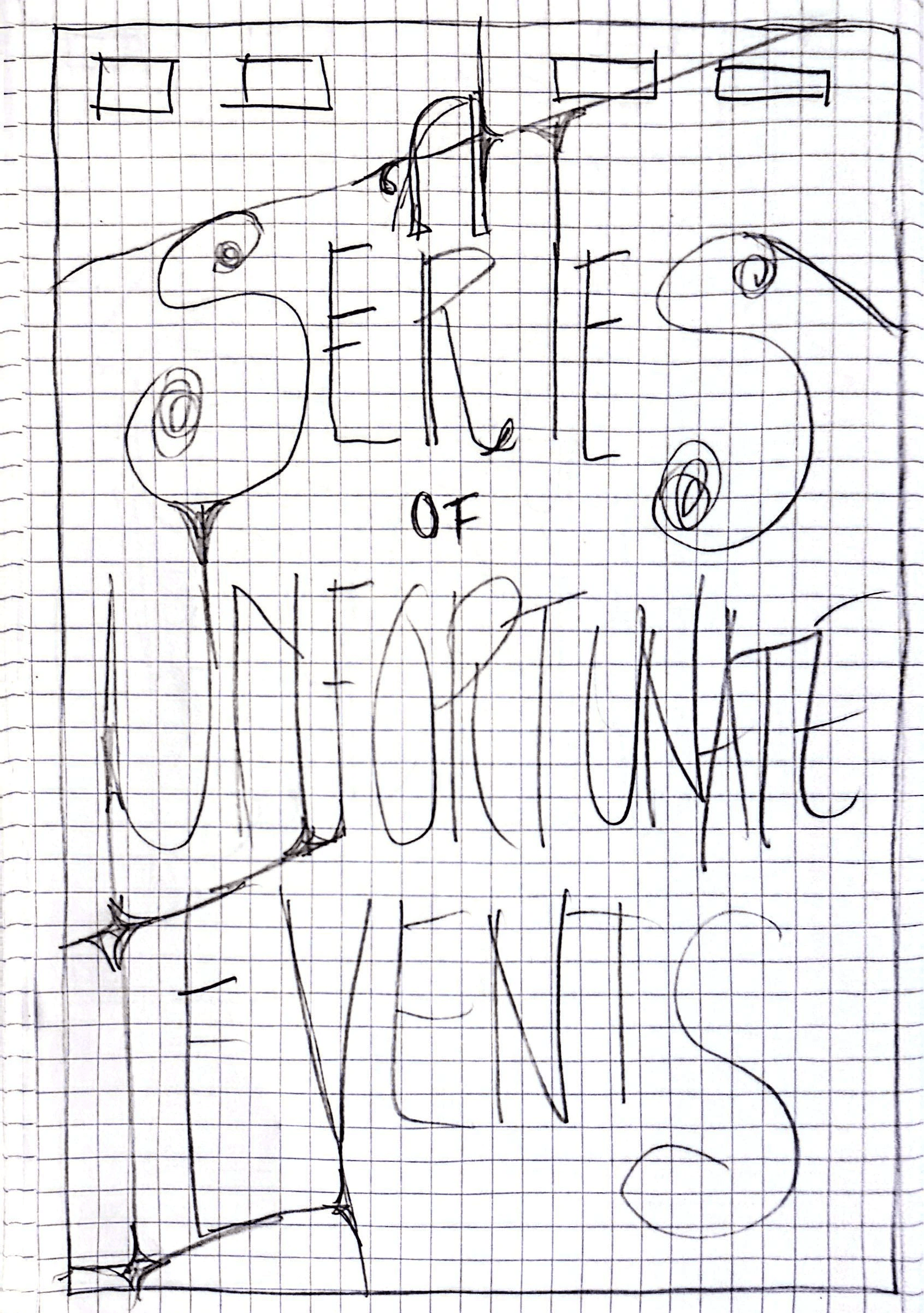 A rough sketch of an option for the design of the movie poster.