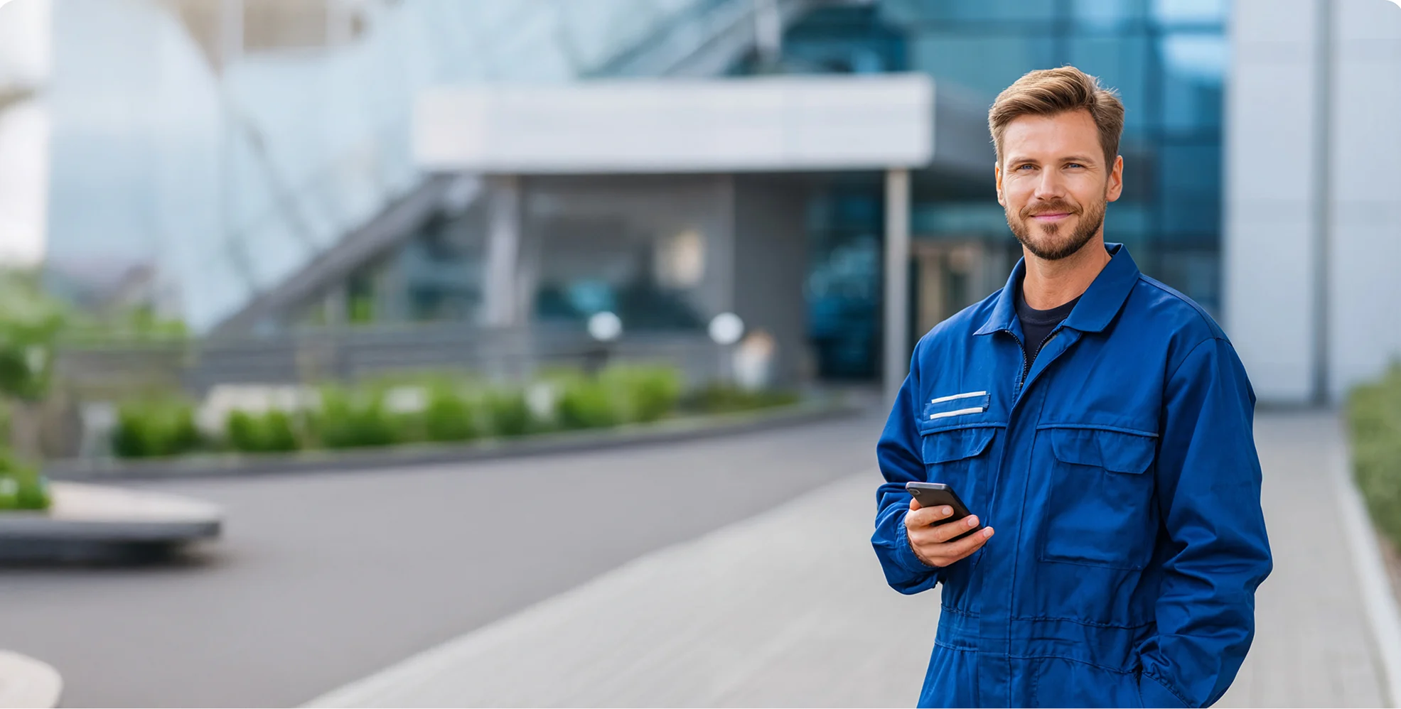 Plumber in a blue suit