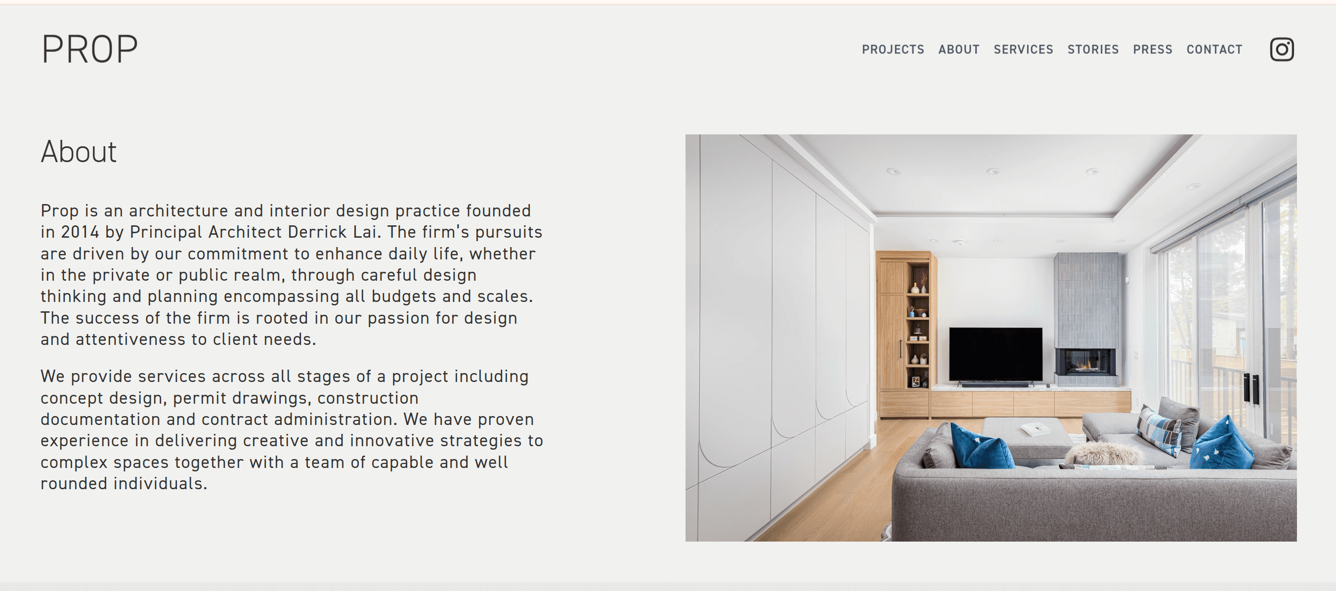 Prop Architecture Website About
