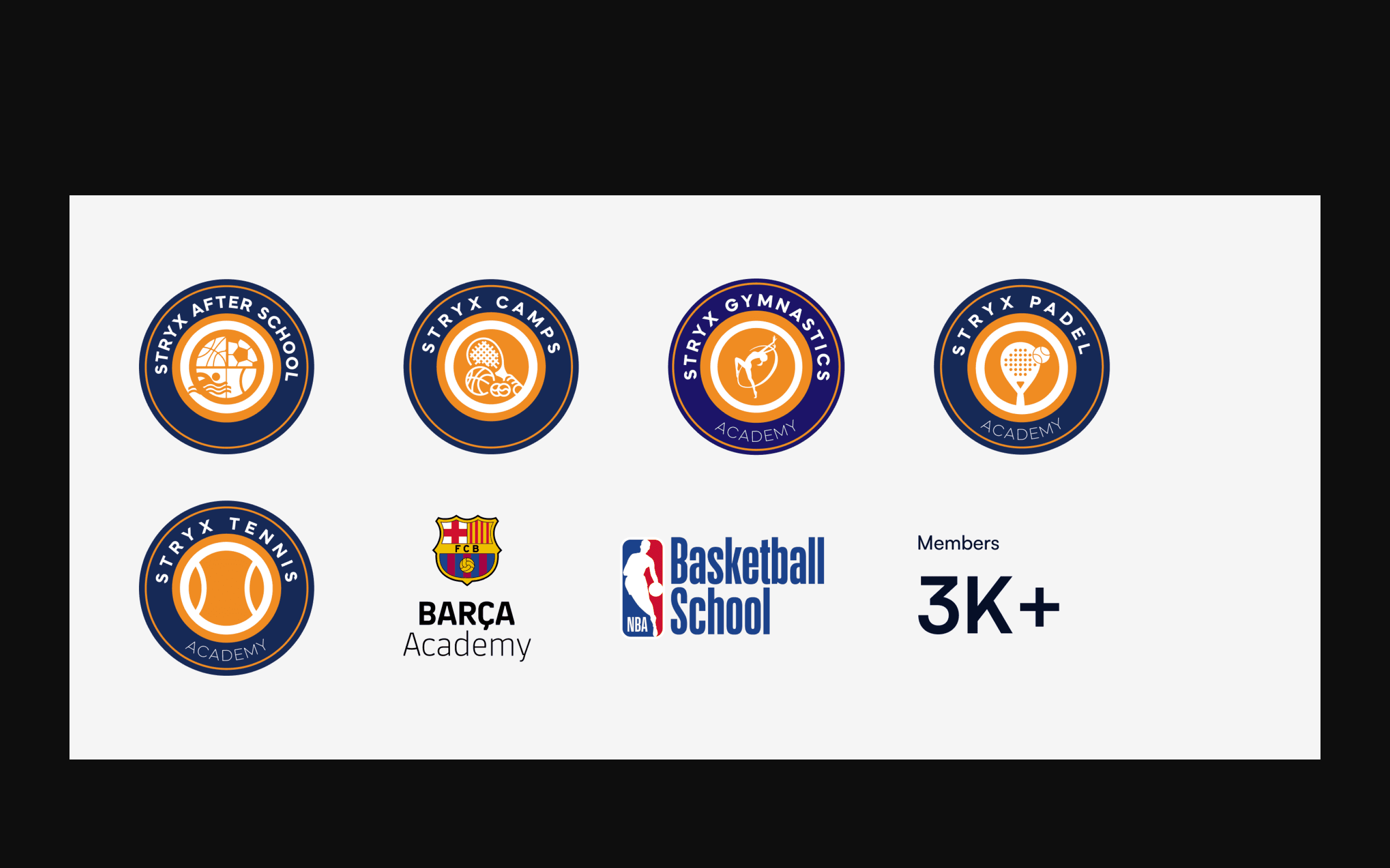 House academy badges beside the unchanged licensed programme marks.