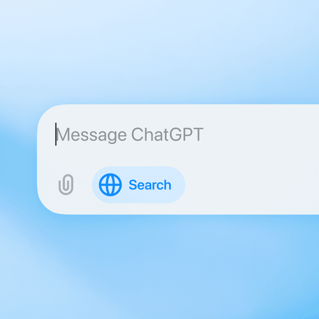 ChatGPT zoekbalk met "message Chatgpt" 
