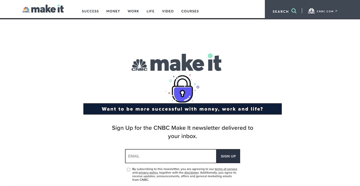 cnbc make it newsletter signup form