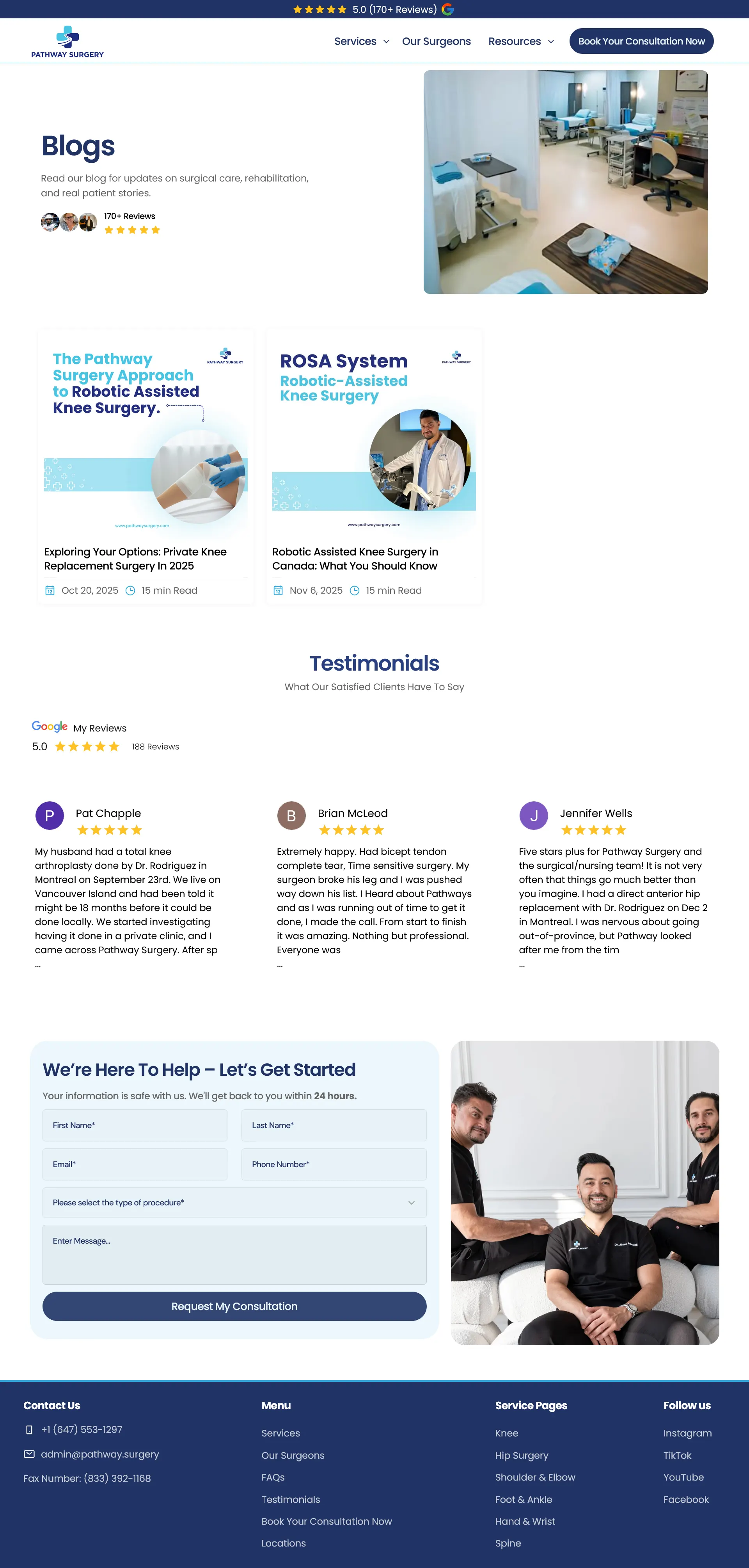 Blogs - Pathway Surgery website developed & designed by Dreams Agency Mississauga, Ontario