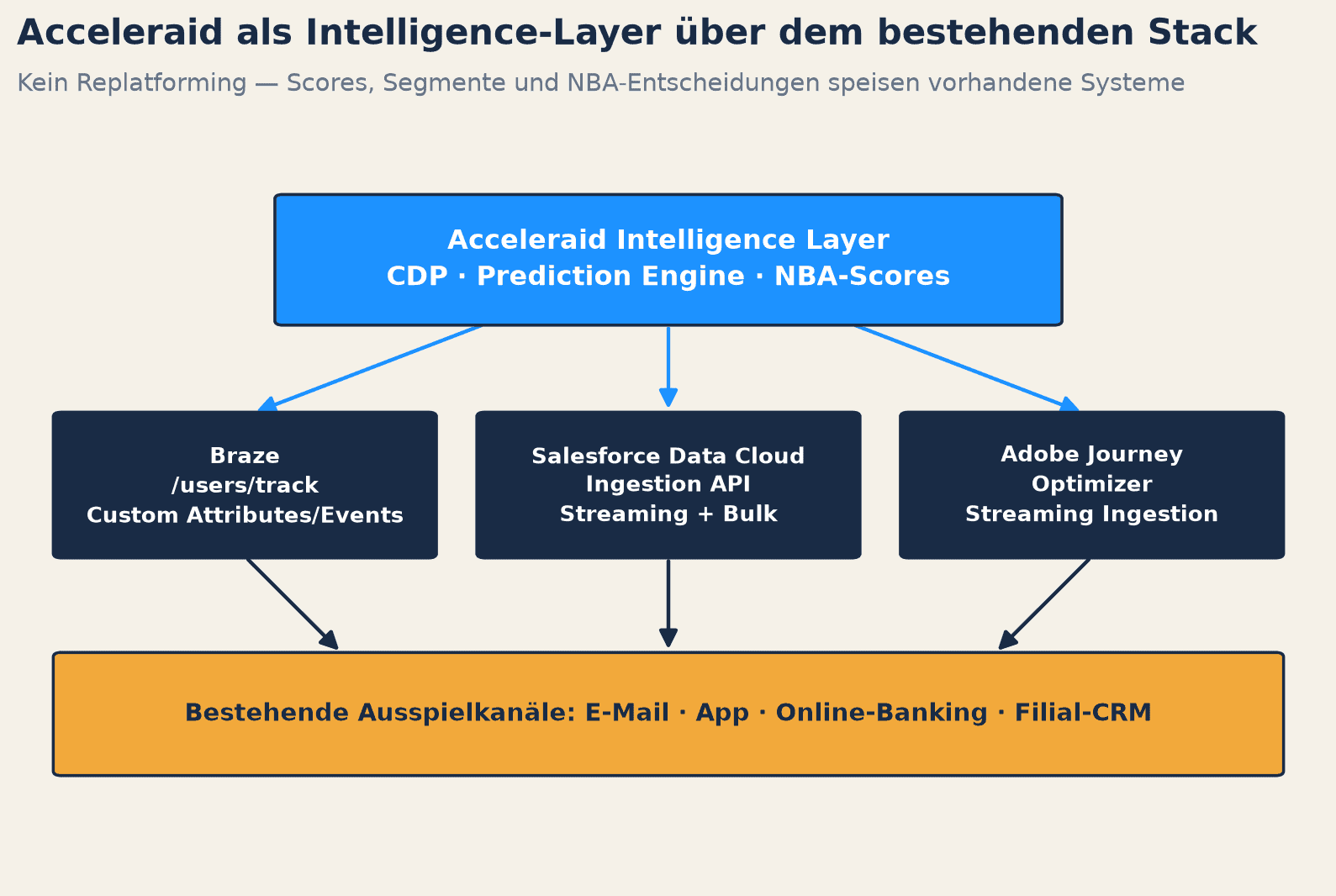 Acceleraid Intelligence Layer speist Braze, Salesforce Data Cloud und Adobe Journey Optimizer