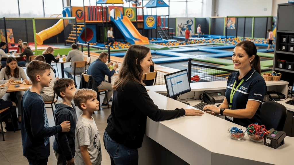 Una persona joven con el pelo rizado sonríe a la cámara mientras está sentada frente a una computadora portátil sobre un fondo oscuro.