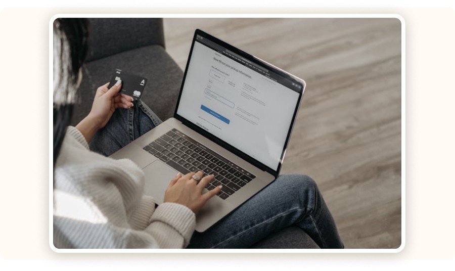 Online payment on a computer