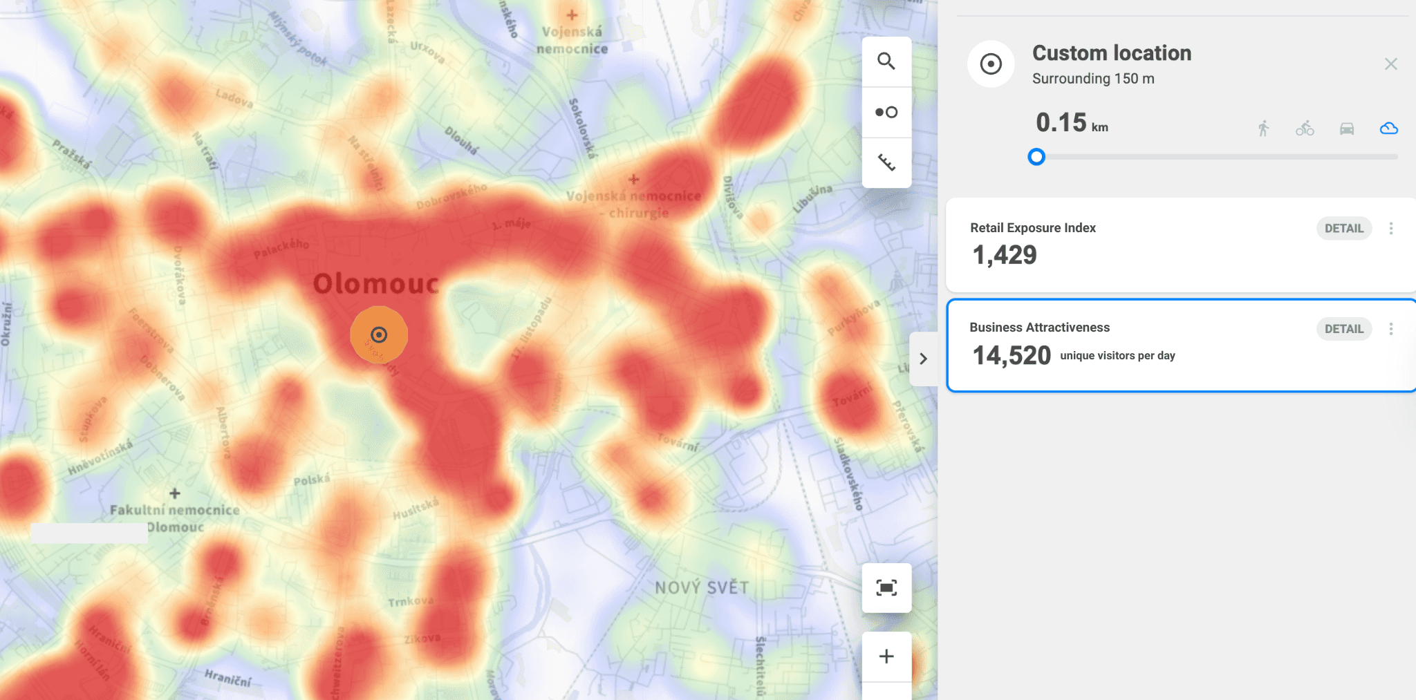 Mobility-based footfall analysis in CleverMaps Studio