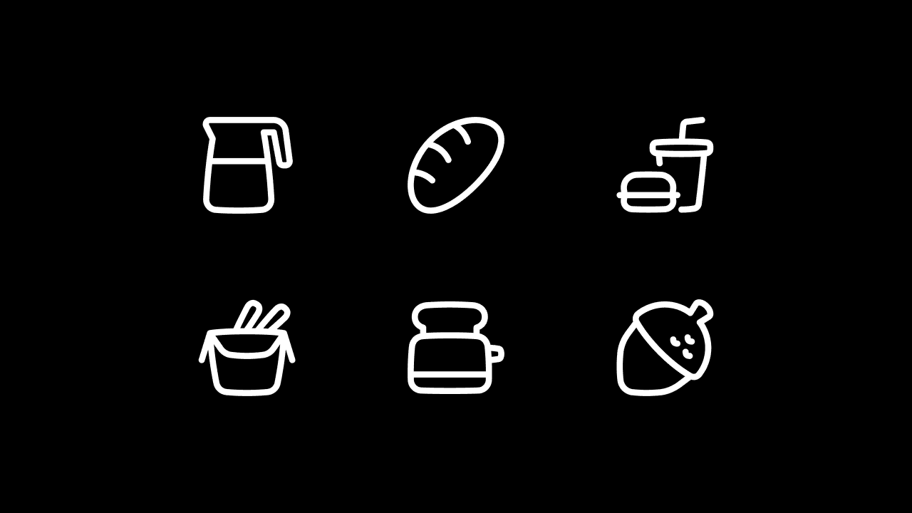 Plump Line Food Icon Set