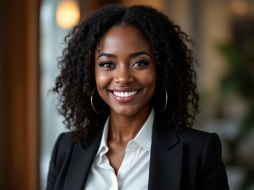 Portrait of a smiling Black woman in a business suit