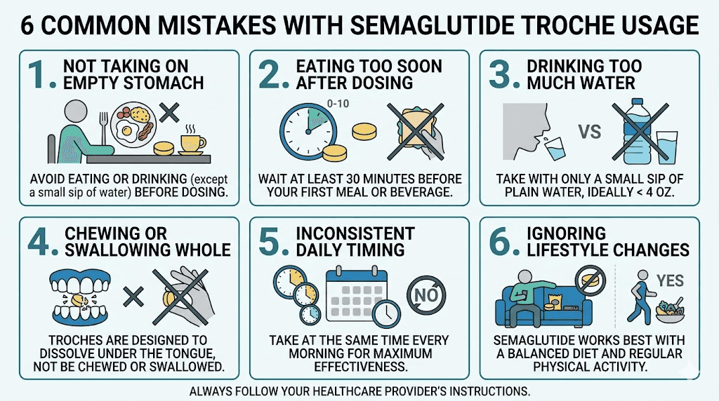 Six common semaglutide troche mistakes to avoid