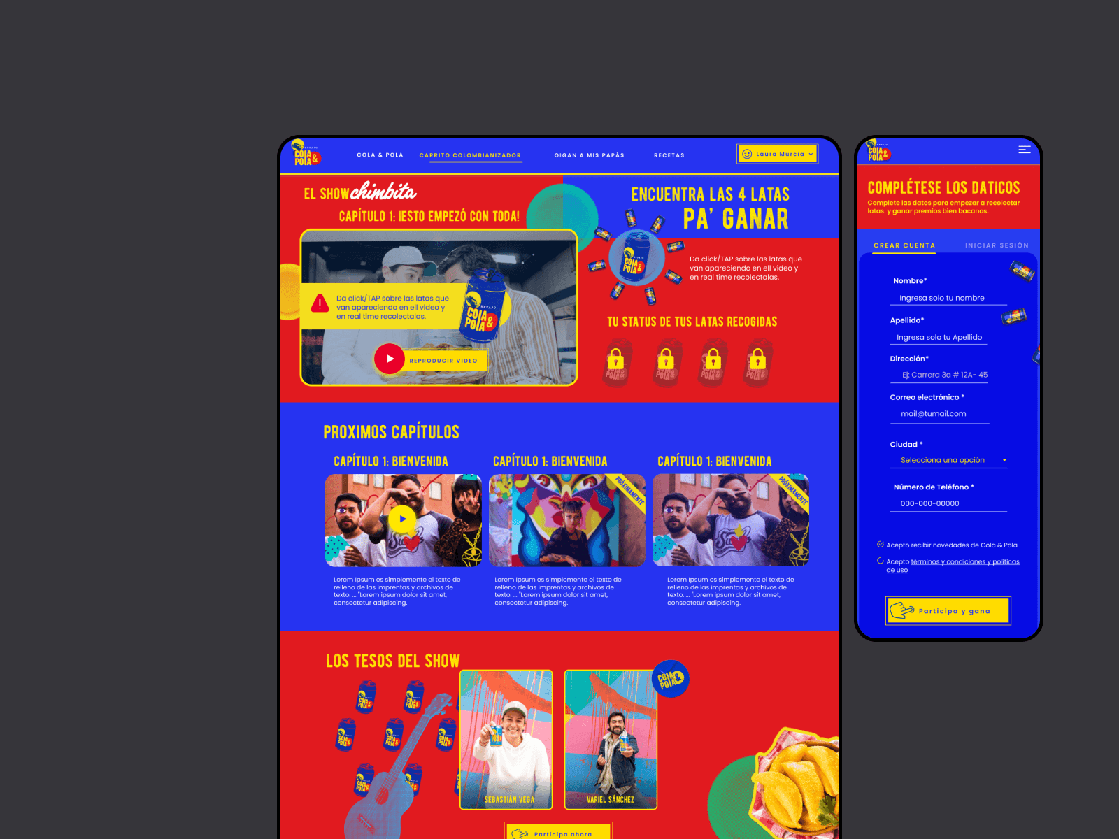 Screen and thank you page