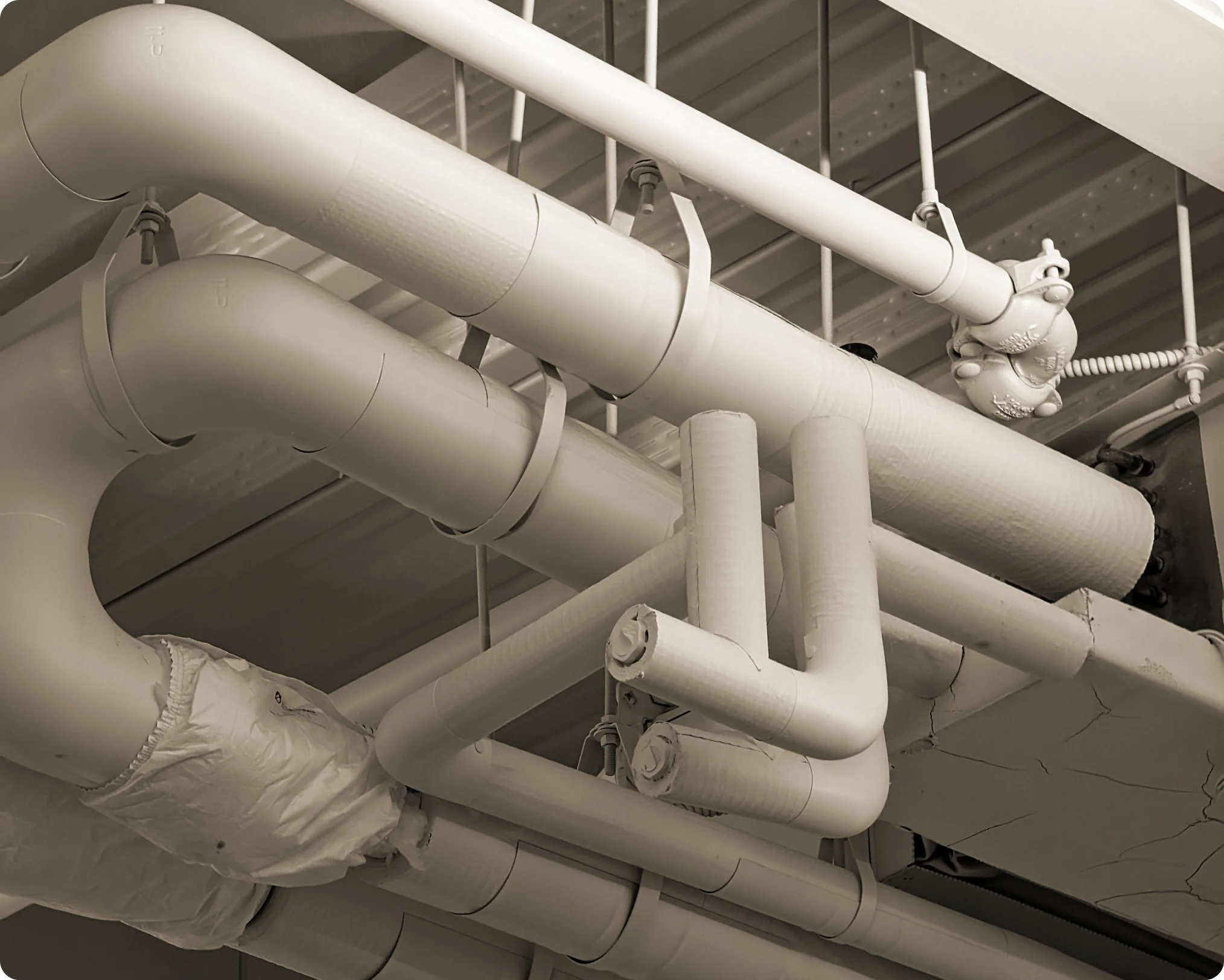 Upgraded commercial kitchen drainage pipework