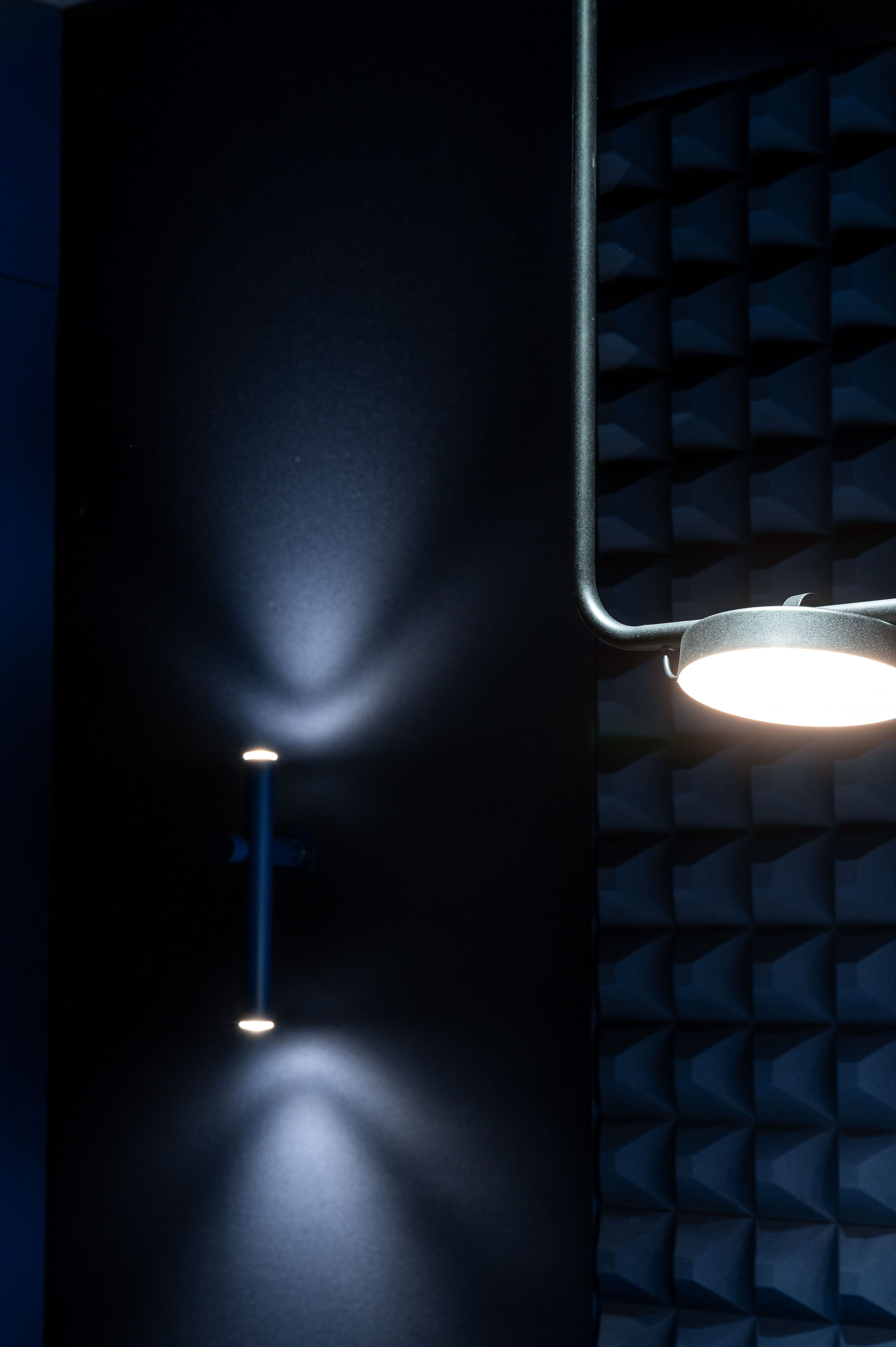 Estiluz pendant lamp and wall lamp of the H. Moser & Cie design retail and creative  concept booth for the Watches and Wonders fair 2024 