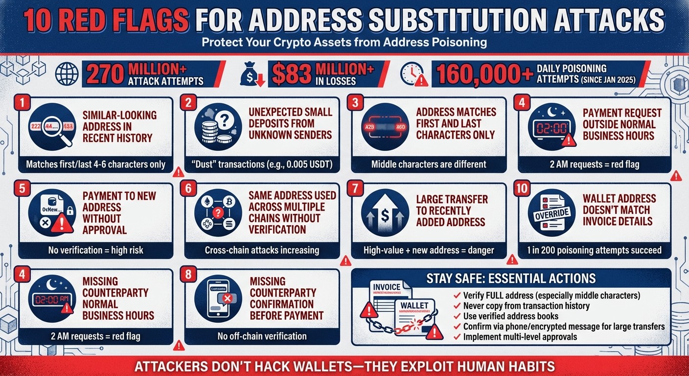 10 Red Flags for Address Substitution Attacks in Cryptocurrency