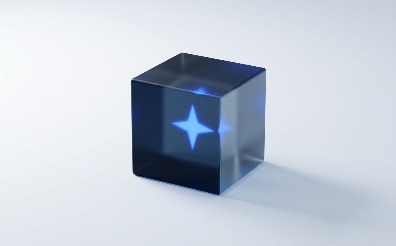 Glasobjekt mit leuchtendem Glitzerstern als Sinnbild zum Thema DSGVO trifft KI-Modelle
