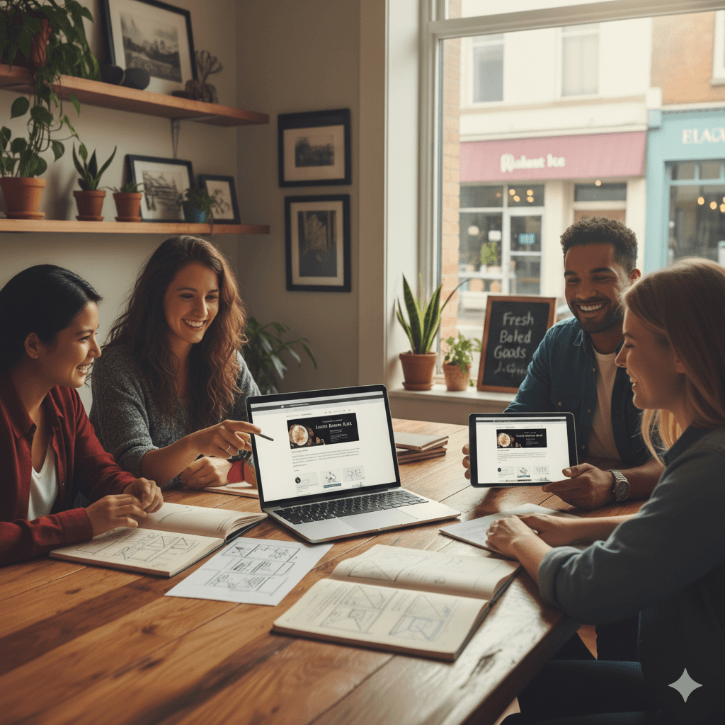 a group of people collaborating in a meeting