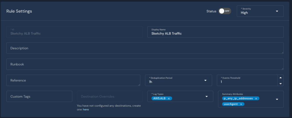 Specify Summary Attributes for each rule