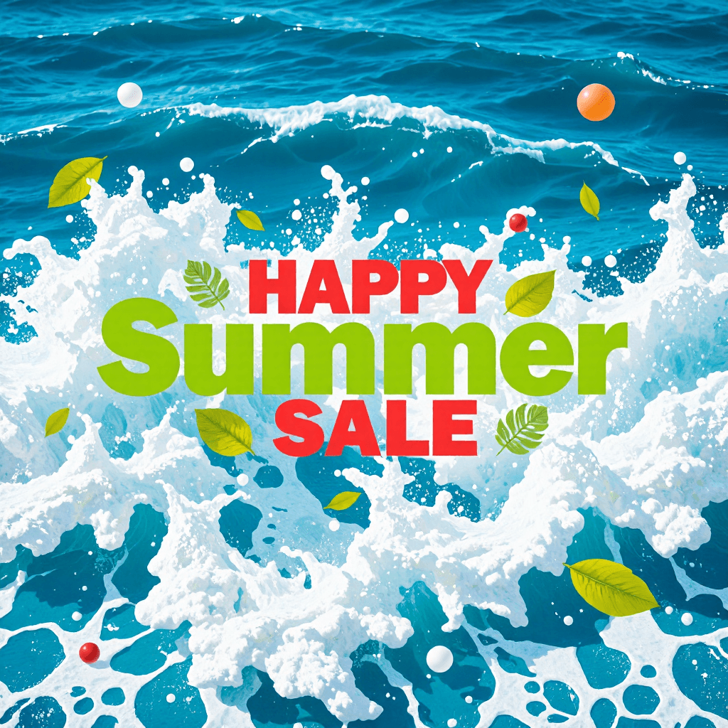 product photography of digital advertisement for a summer sale