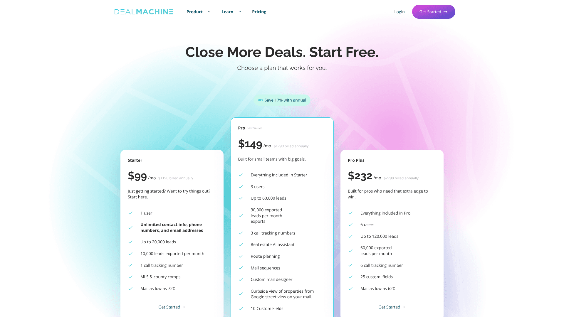 Screenshot of DealMachine homepage — Real Estate Technology, AI Sales Automation, CRM & Pipeline Management, Lead Generation tool comparison
