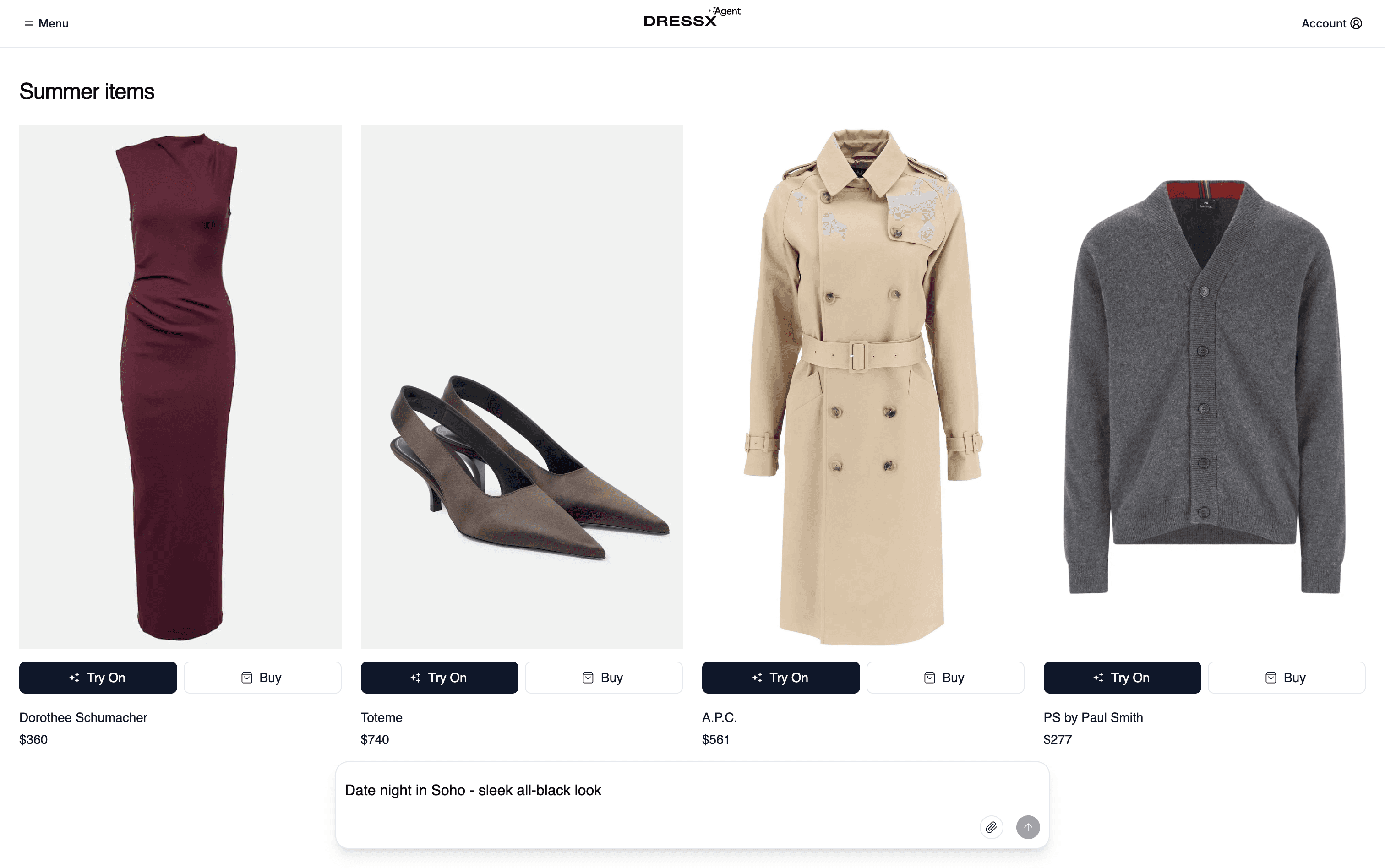 Personal stylist for everyone, DRESSX Agent is your fashion companion powered by AI