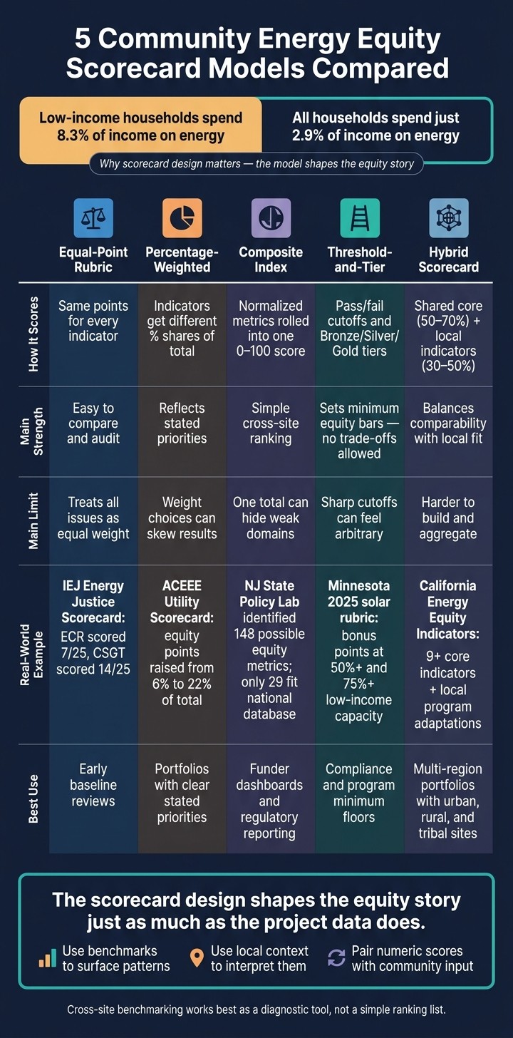 5 Community Energy Equity Scorecard Models Compared