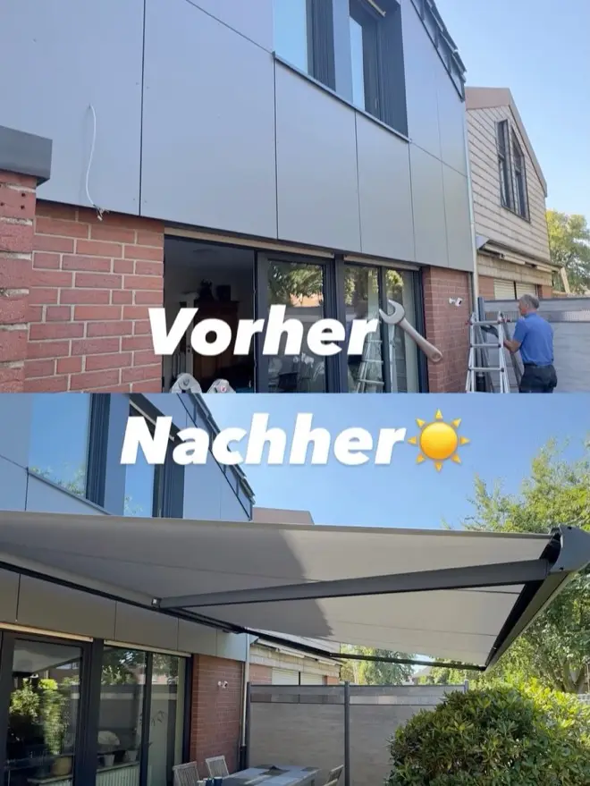 Instagram-Beitrag: WAREMA K60 Vollkassettenmarkise vorher und nachher