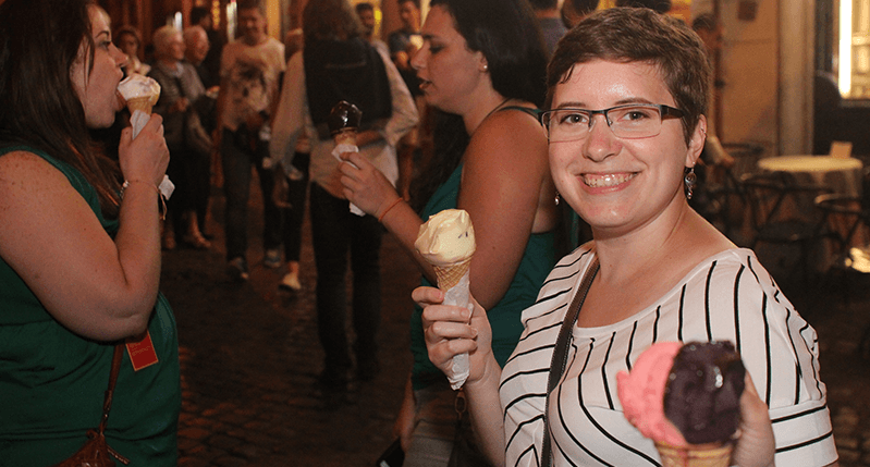people eating ice cream