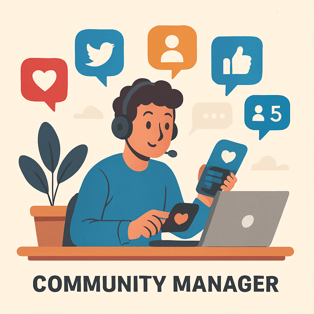 Community manager gestionando redes sociales