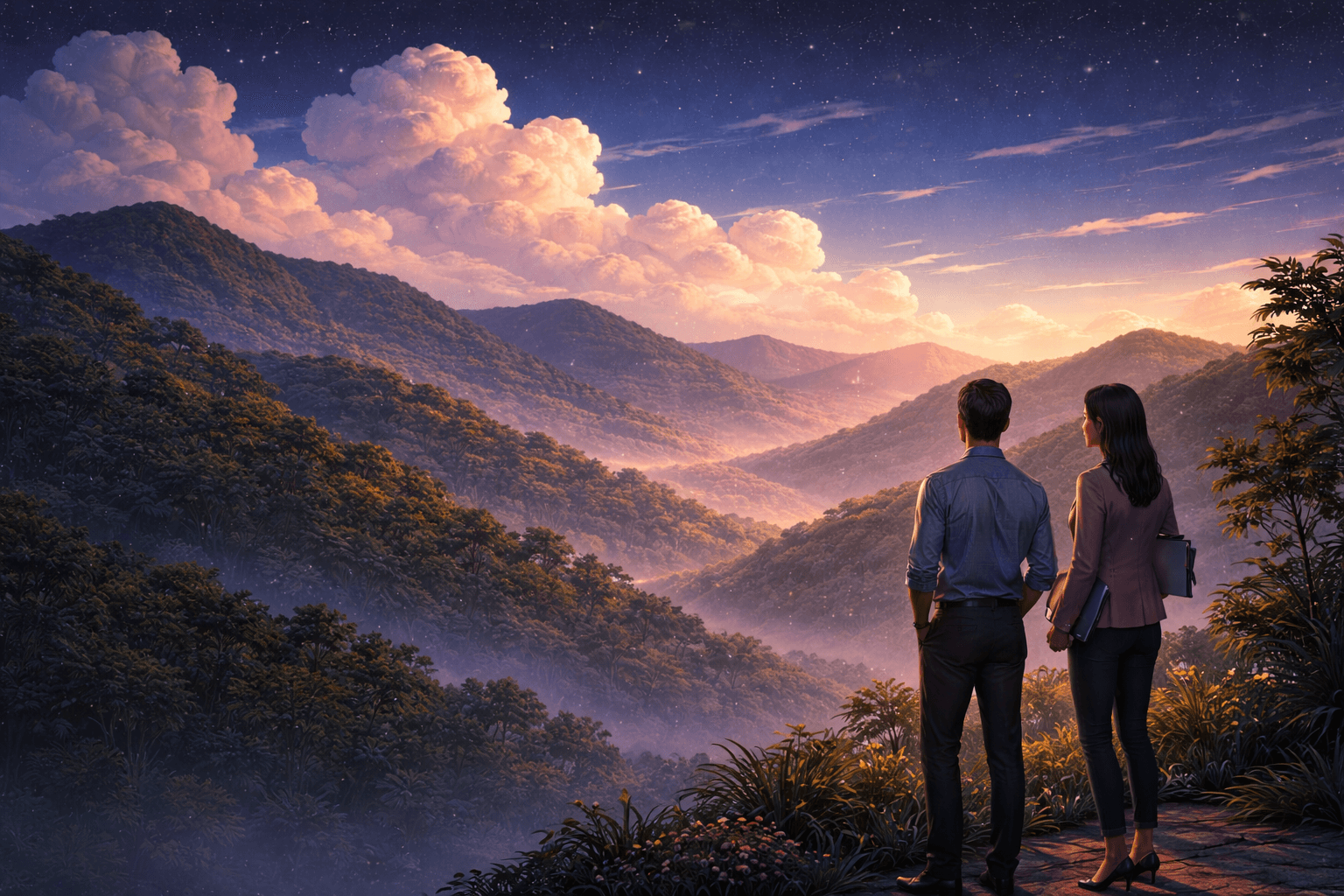 Abstract image of couple