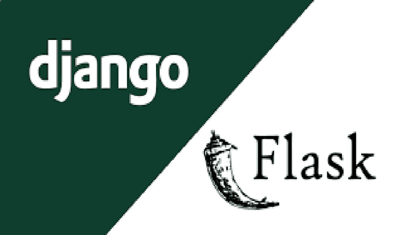 Two Node.js alternatives: Django and Flask logos.