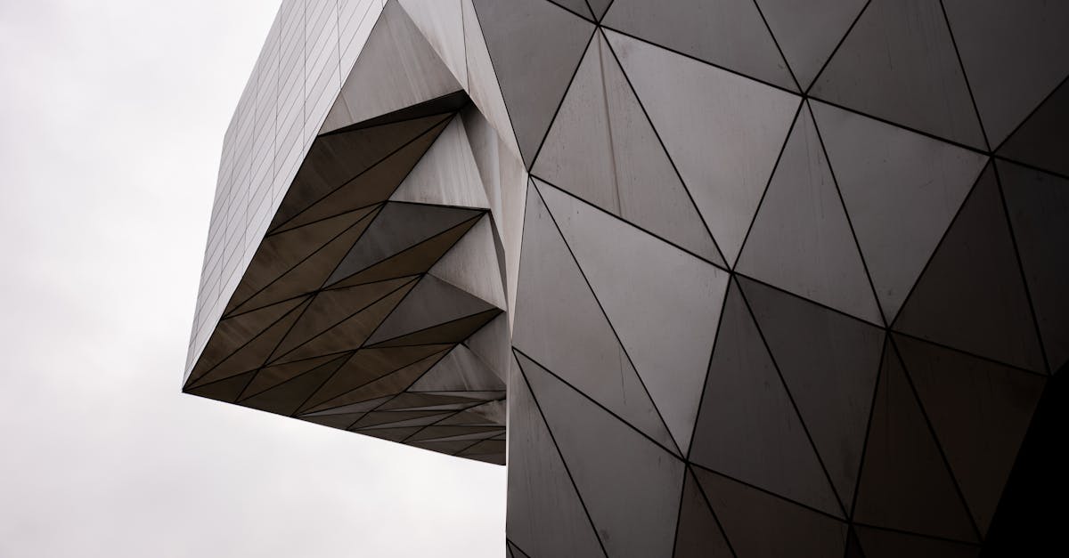 Modern geometric facade showcasing unique architectural details.