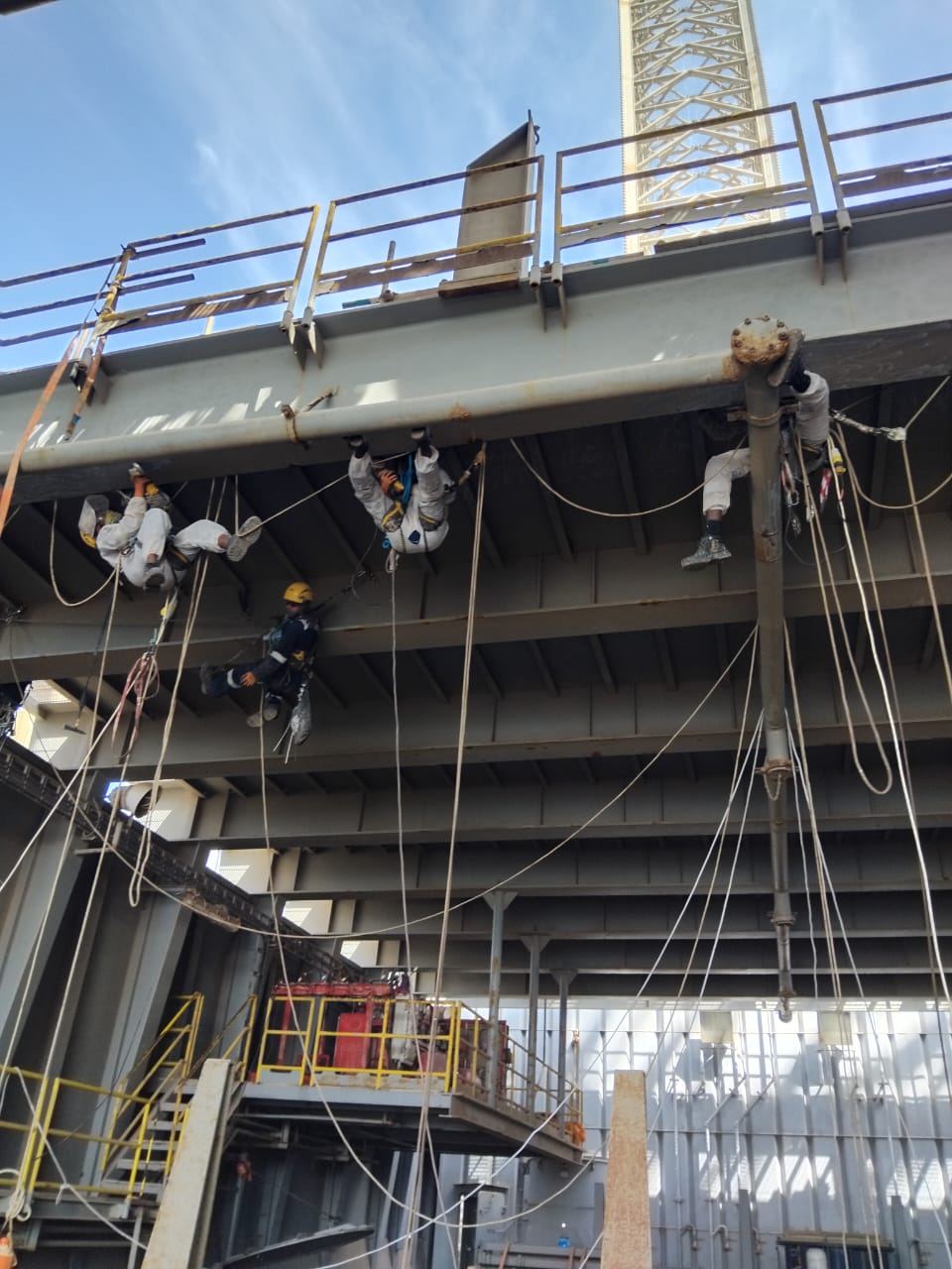 Powertooling & Painting in the Underdeck Pipe Rack