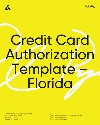 Credit Card Authorization Template – Florida