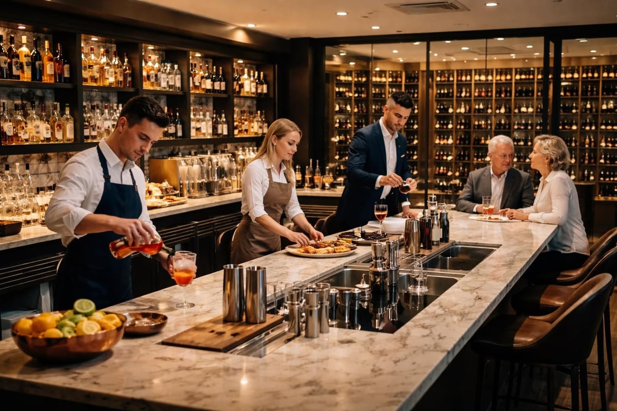 Bar functionality zones