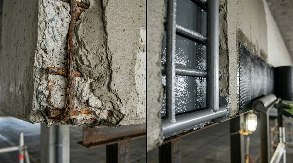 Rebar corrosion treatment and concrete restoration at a Fort Lauderdale coastal building — Planet Construction FL