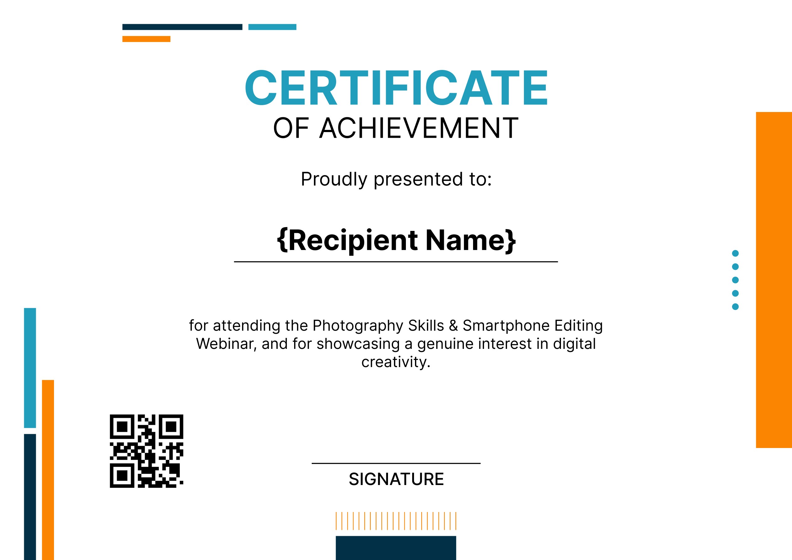 Wauld - Simple and minimalistic webinar attendance certificate template