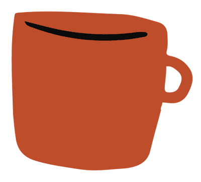 Ilustración de una taza de café roja