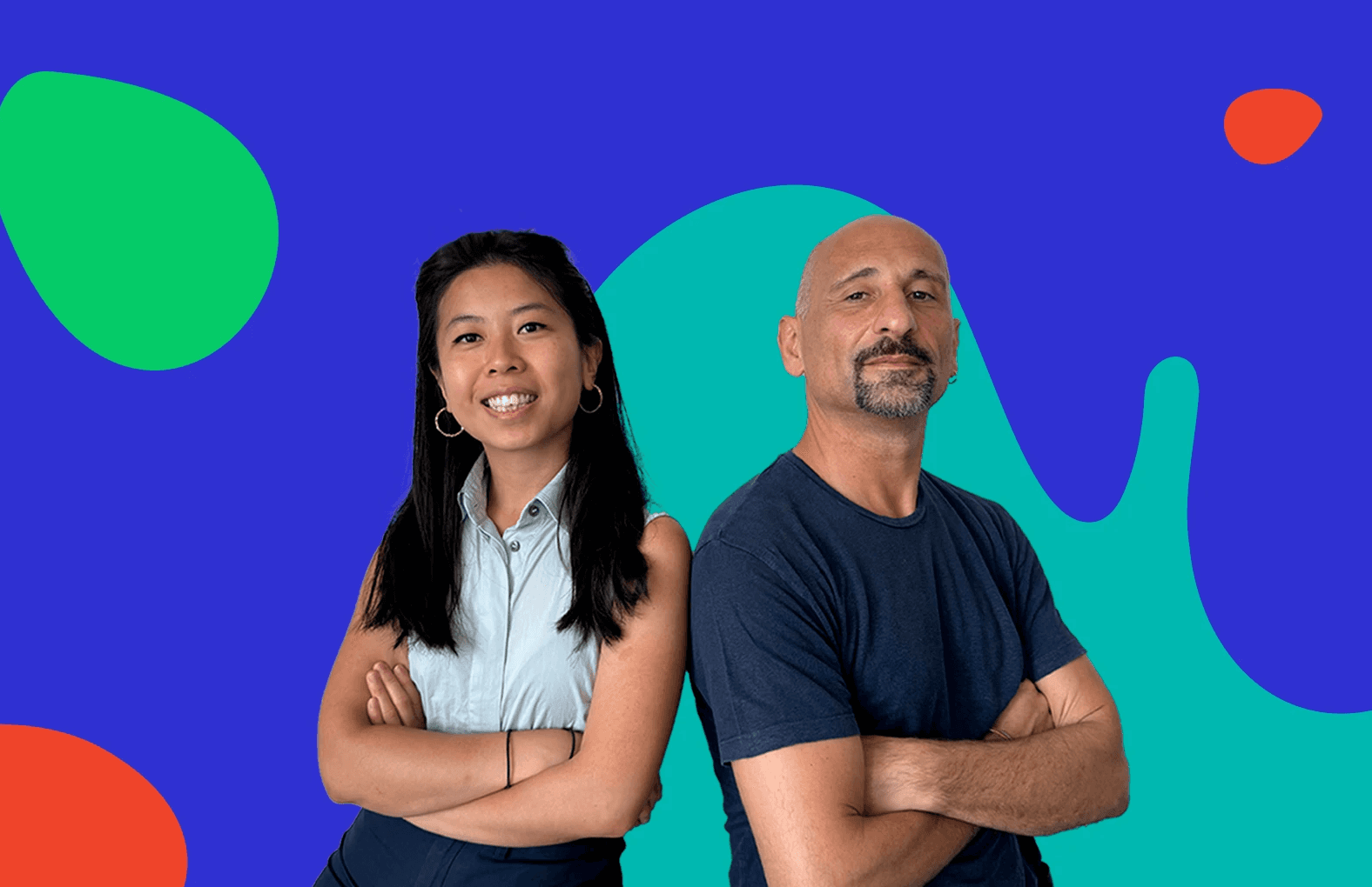 Podcast cover of "Fuori Standard" with the two speakers on a colorful background