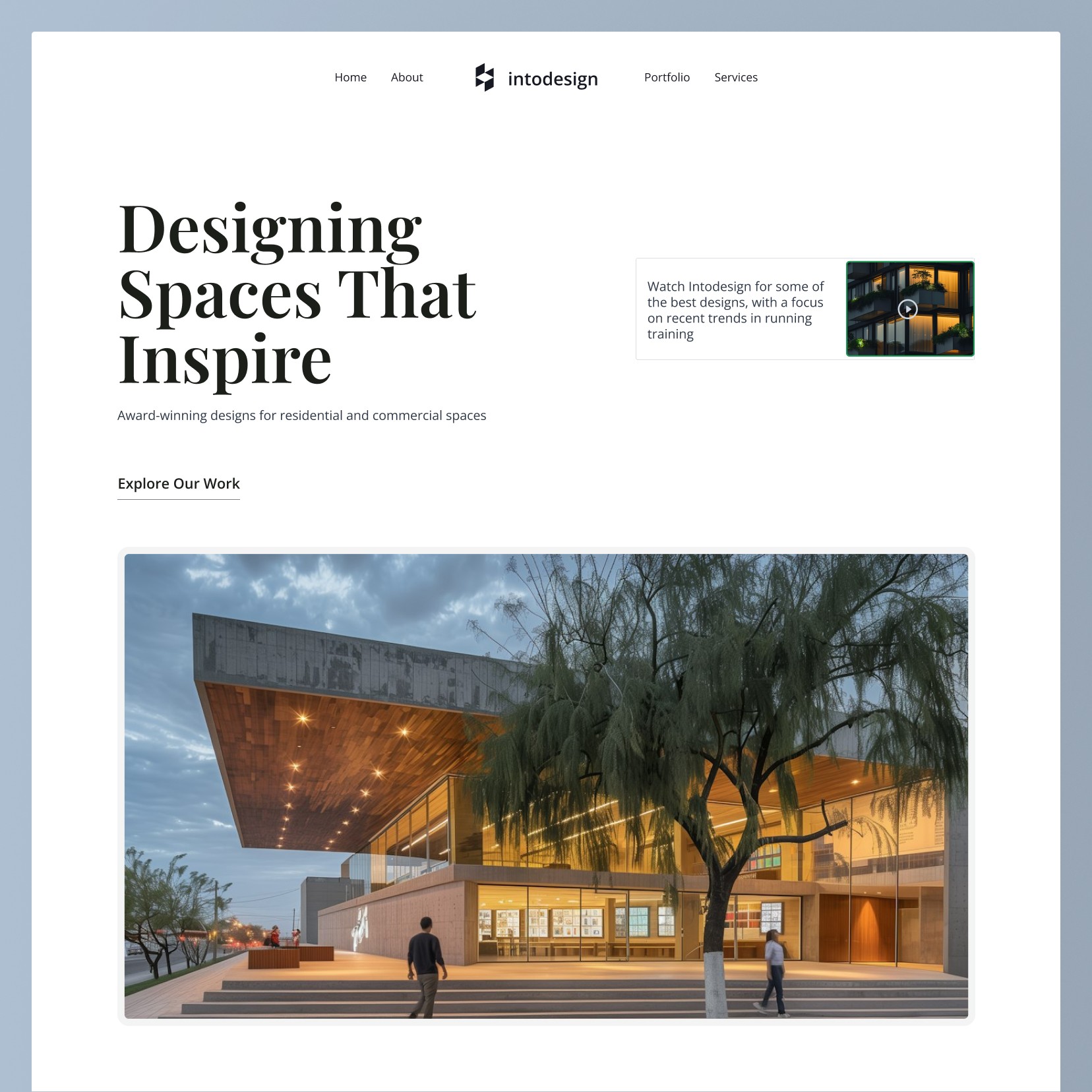 UI/UX design case study for an architecture website — portfolio page layout and information architecture for a global design studio by Hadi