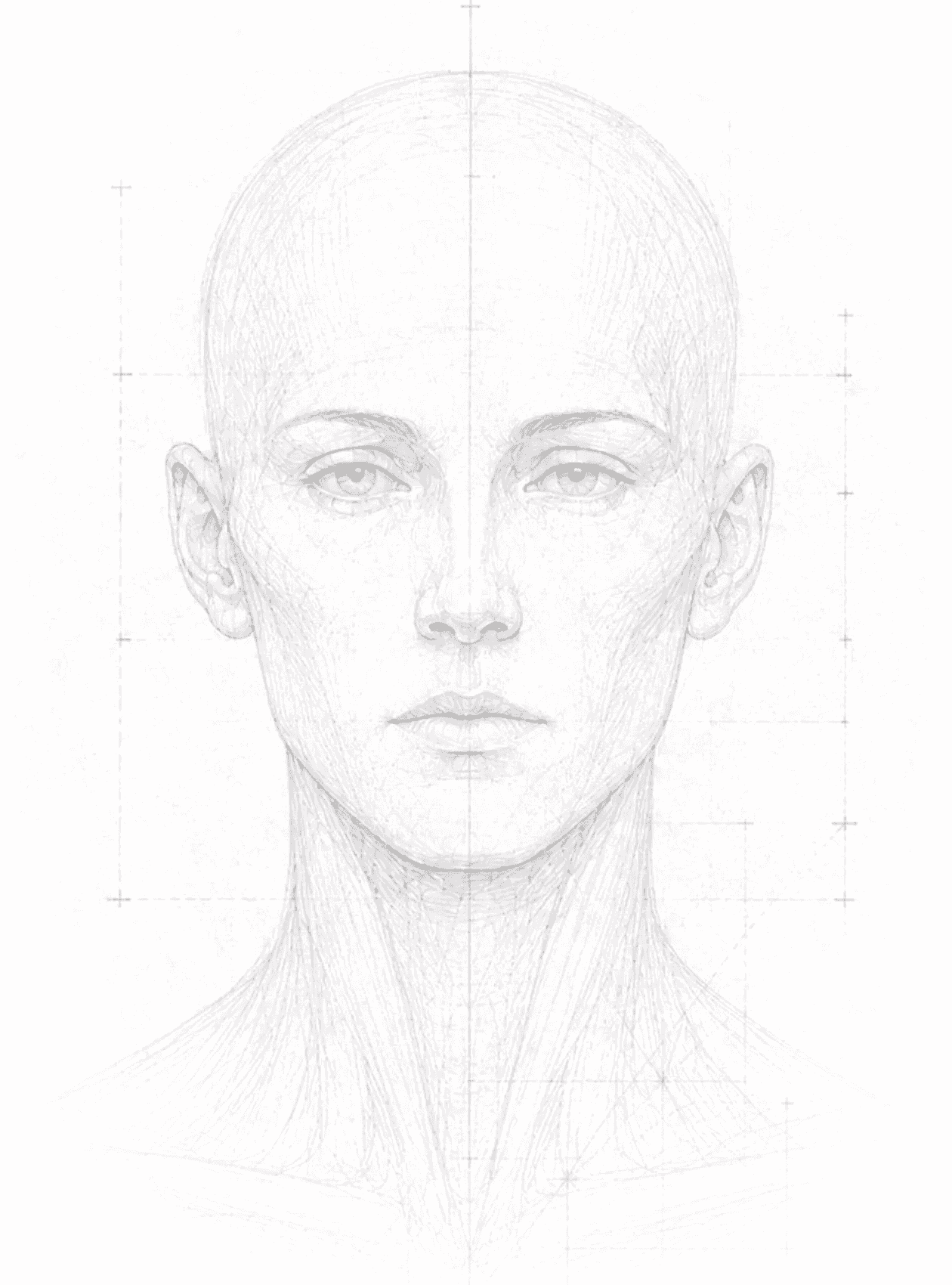 An anatomical drawing of a face
