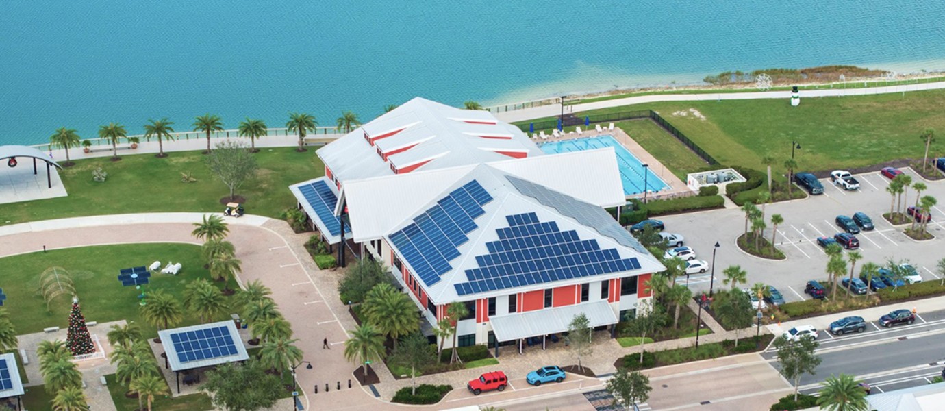 solar panels on the roof